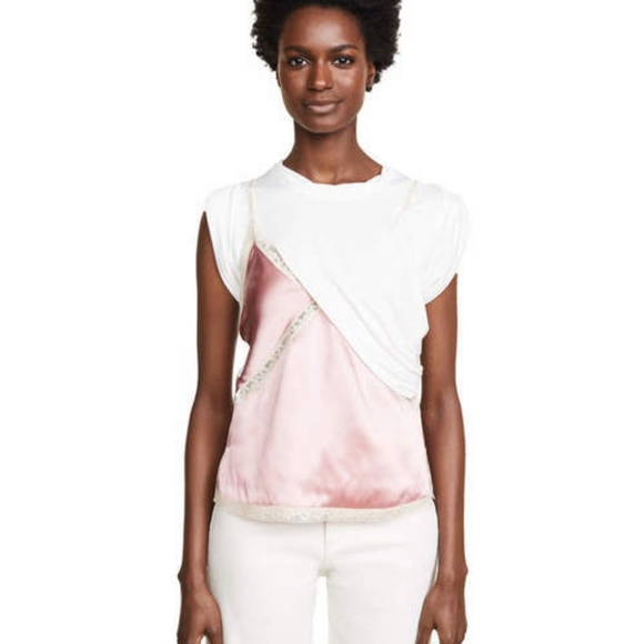 Alexander Wang Tops - Alexander Wang Hybrid Cami Silk Jersey T-Shirt